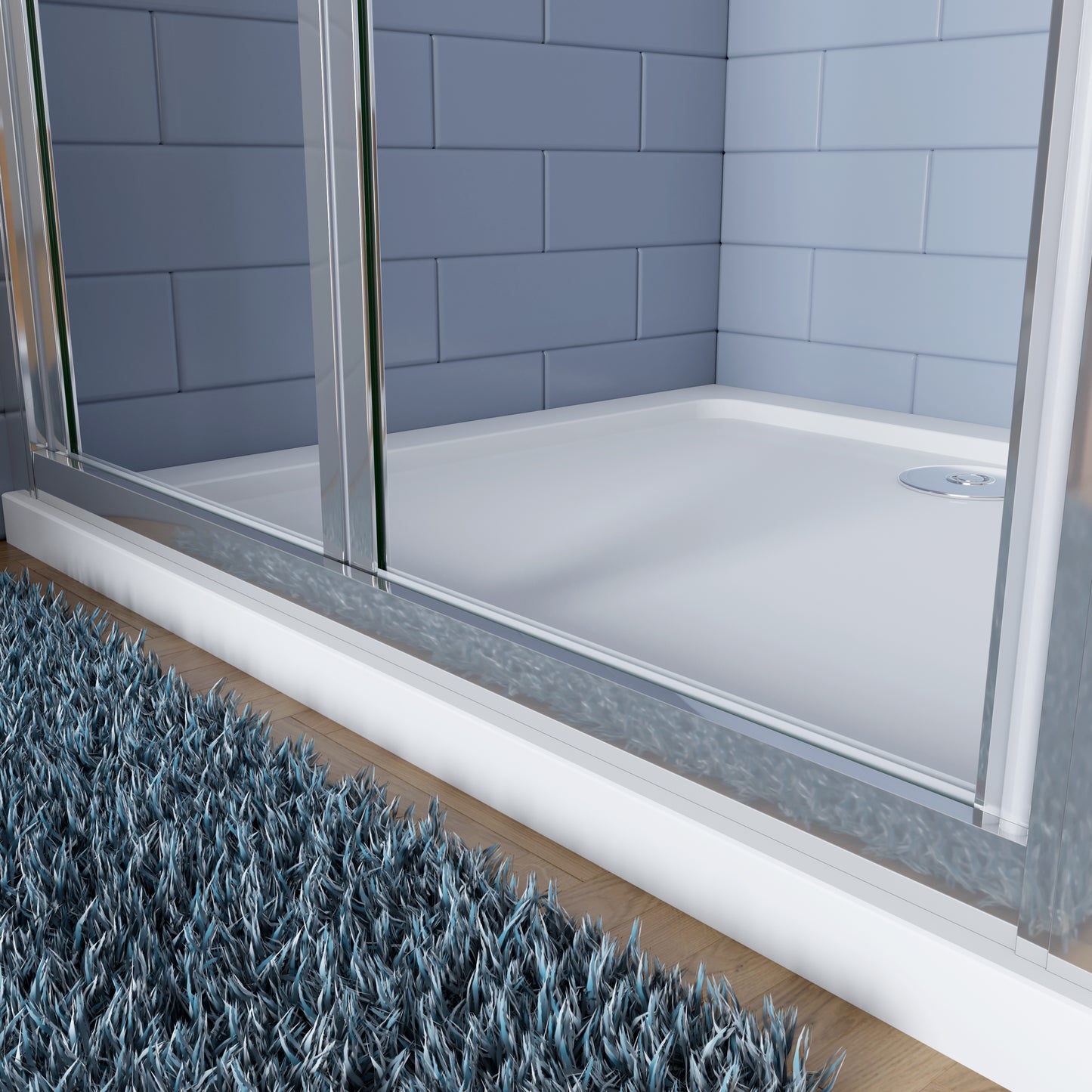 Duschkabine 185cm Falttür mit Seitenwand ESG 5mm Sicherheitsglas Duschabtrennung