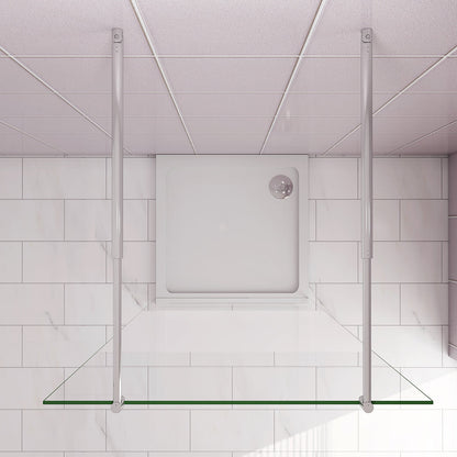67.7 H.200 cm Walk in Duschwänd mit 2xStabilisationsstange 70-120cm für badezimmer