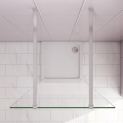 67.7 H.200 cm Walk in Glaswand dusche mit 2xStabilisationsstange 90cm