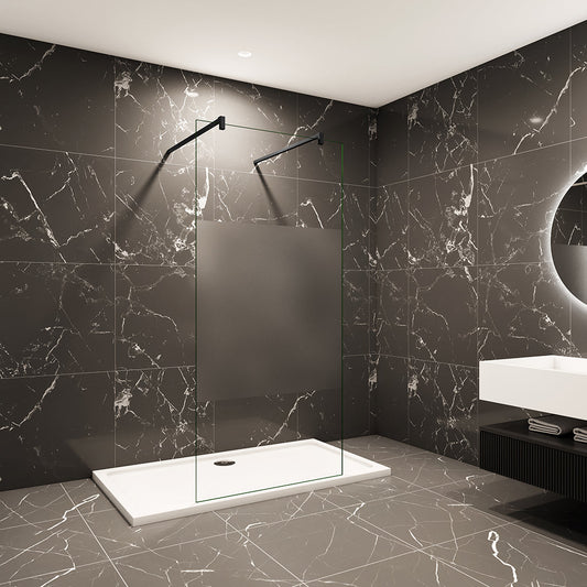 677 H.2000 mm Glasdusche 10mm Walk in Duschwand mit 2xStabilisationsstange 1400mm badezimmer ideen