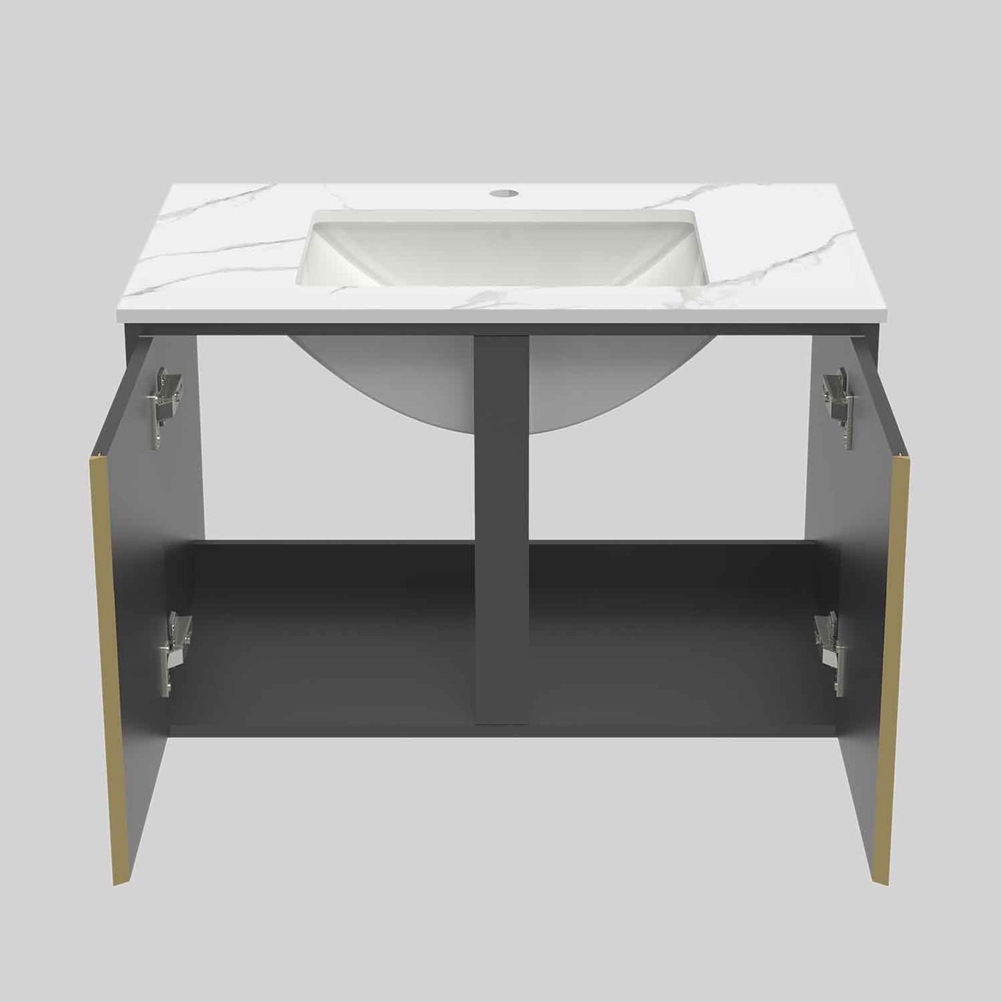 Badmöbel Set 80 cm Weiß Waschbecken mit Unterschrank inkl. 2-Tür Soft-Close Funktion