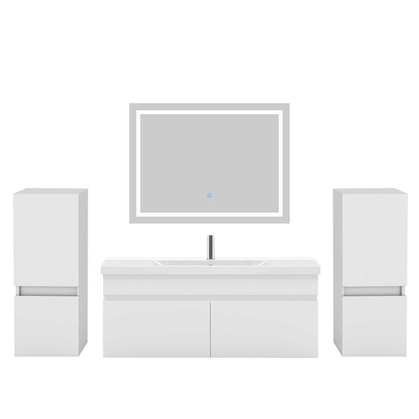 Midischrank 83 cm hoch Hängeschrank Softclose Weiß-B