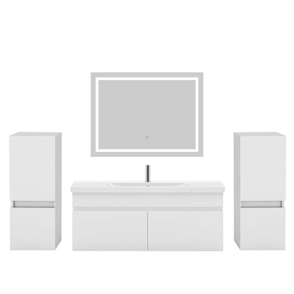 Midischrank 83 cm hoch Hängeschrank Softclose Weiß-B