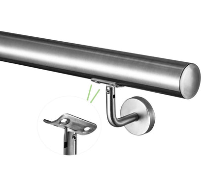 OZEAN Edelstahl Wandhandlauf Set - Silber - 80cm bis 200cm | Treppengeländer für Innen & Außen
