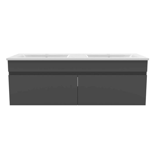 Badmöbel Set ADELA 120 cm Standschrank Anthrazit Waschbecken mit Unterschrank mit Soft-Close Funktion