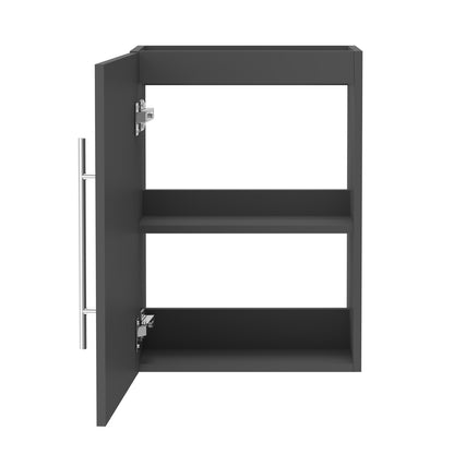 Waschtisch 45 cm Waschbecken mit Unterschrank Gäste WC Badmöbel Set klein Loft Anthrazit