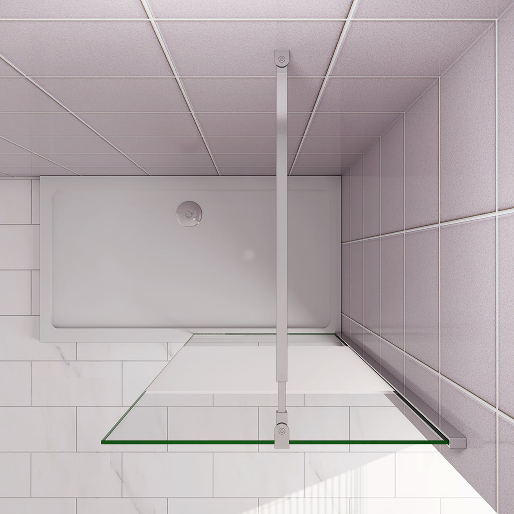 70 H.200 cm GlasDuschwänd Walk in Duschwänd mit Stabilisationsstange 73-120cm für badezimmer