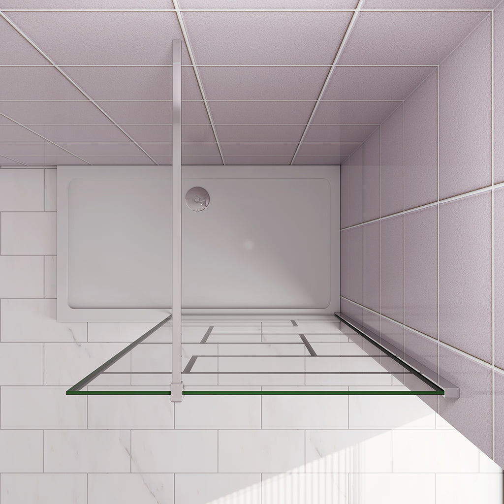 70 H.200 cm Walk in Glaswand dusche mit Stabilisationsstange 90cm