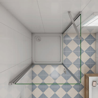 700x900 H.1850 mm Drehtür mit Seitenwand Duschtasse Ablaufgarnitur