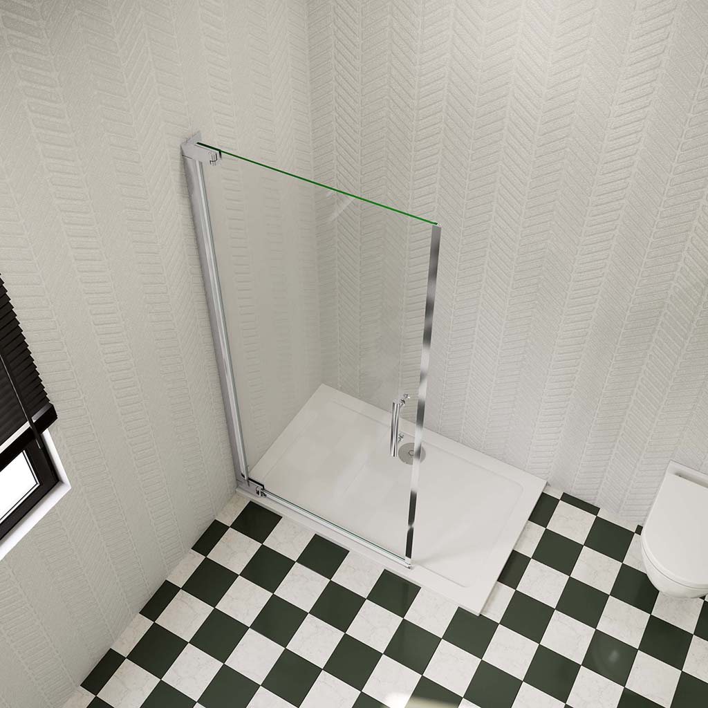 76 H.185 cm Glasduschwand Drehtür Walk in