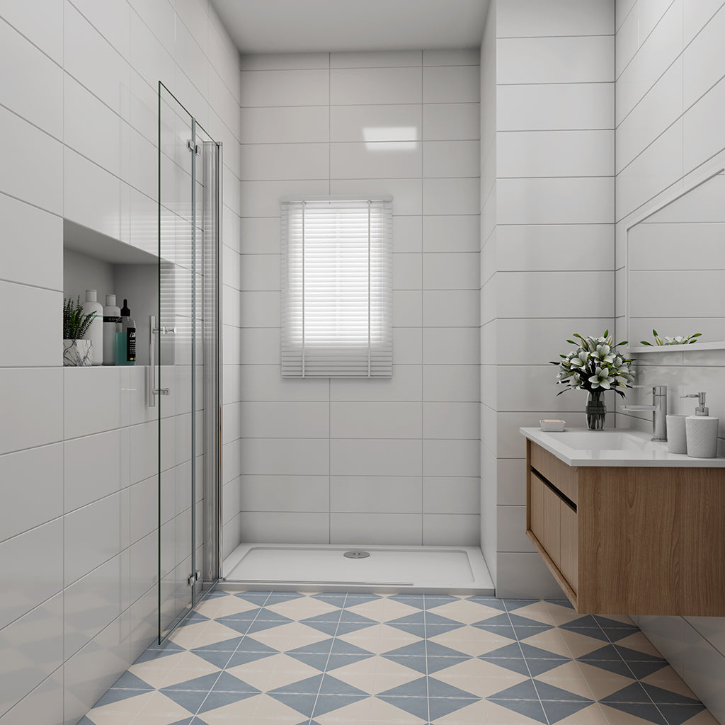 76 H 197 cm Falttür Walk in badezimmer ideen