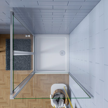 Duschkabine 185cm Falttür mit Seitenwand ESG 5mm Sicherheitsglas Duschabtrennung