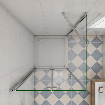 76x70 H.185 cm Falttür mit Seitenwand dusche