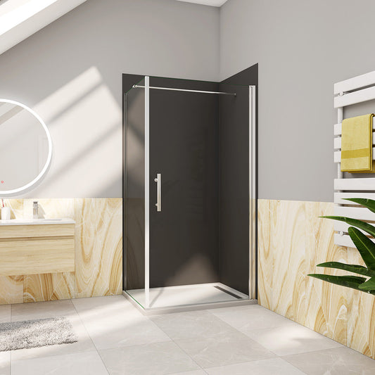 76x70 H.195 cm Drehtür mit Seitenwand Wandverkleidung für badezimmer