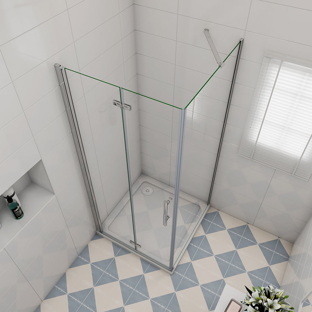 76x76 H.195 cm Falttür mit Seitenwand dusche für badezimmer