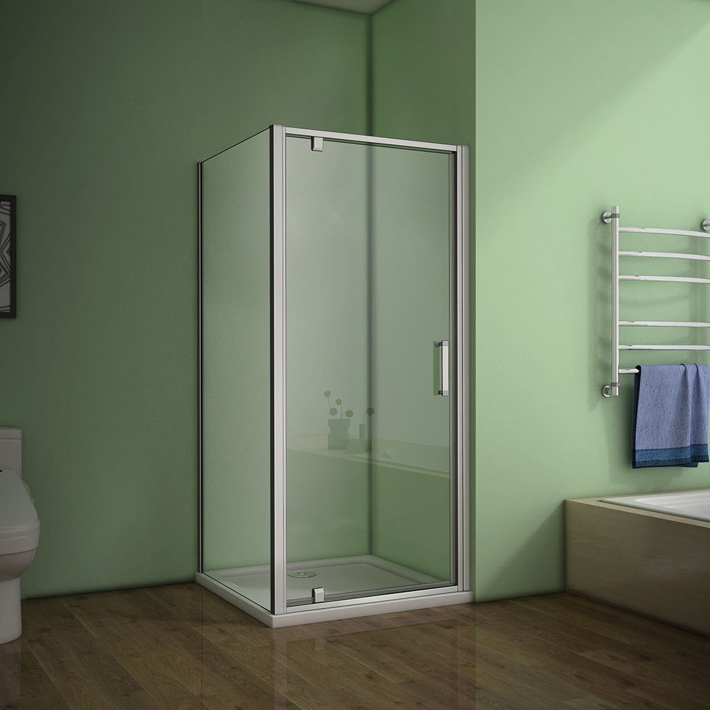 76x90 H.185 cm Drehtür grauweiss mit Seitenwand Duschtasse für badezimmer