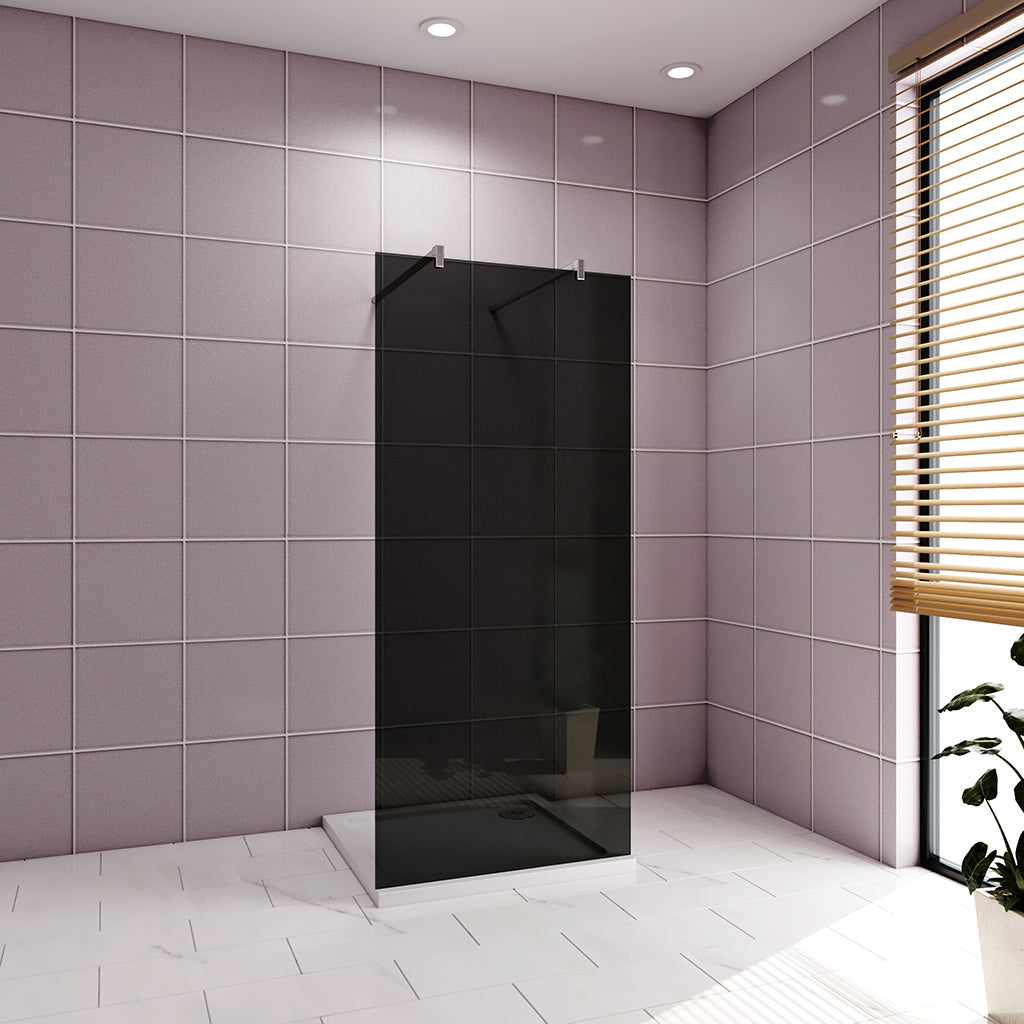 77.7 H.200 cm Walk in Duschwänd Schwarz Schutzfolie mit 2xStabilisationsstange 140cm dusche für badezimmer