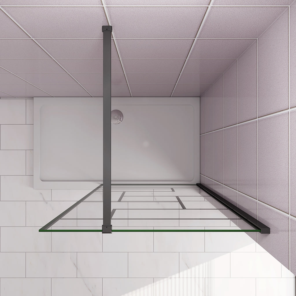80 H.200 cm GlasDuschwänd Walk in Duschwänd mit Stabilisationsstange 140cm für badezimmer