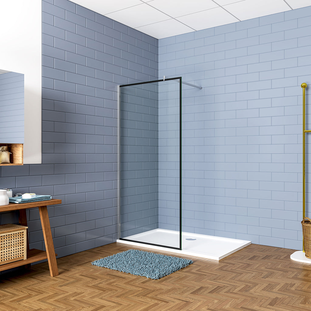 80 H.200 cm GlasDuschwänd Walk in Duschwänd mit Stabilisationsstange 70-120cm für badezimmer
