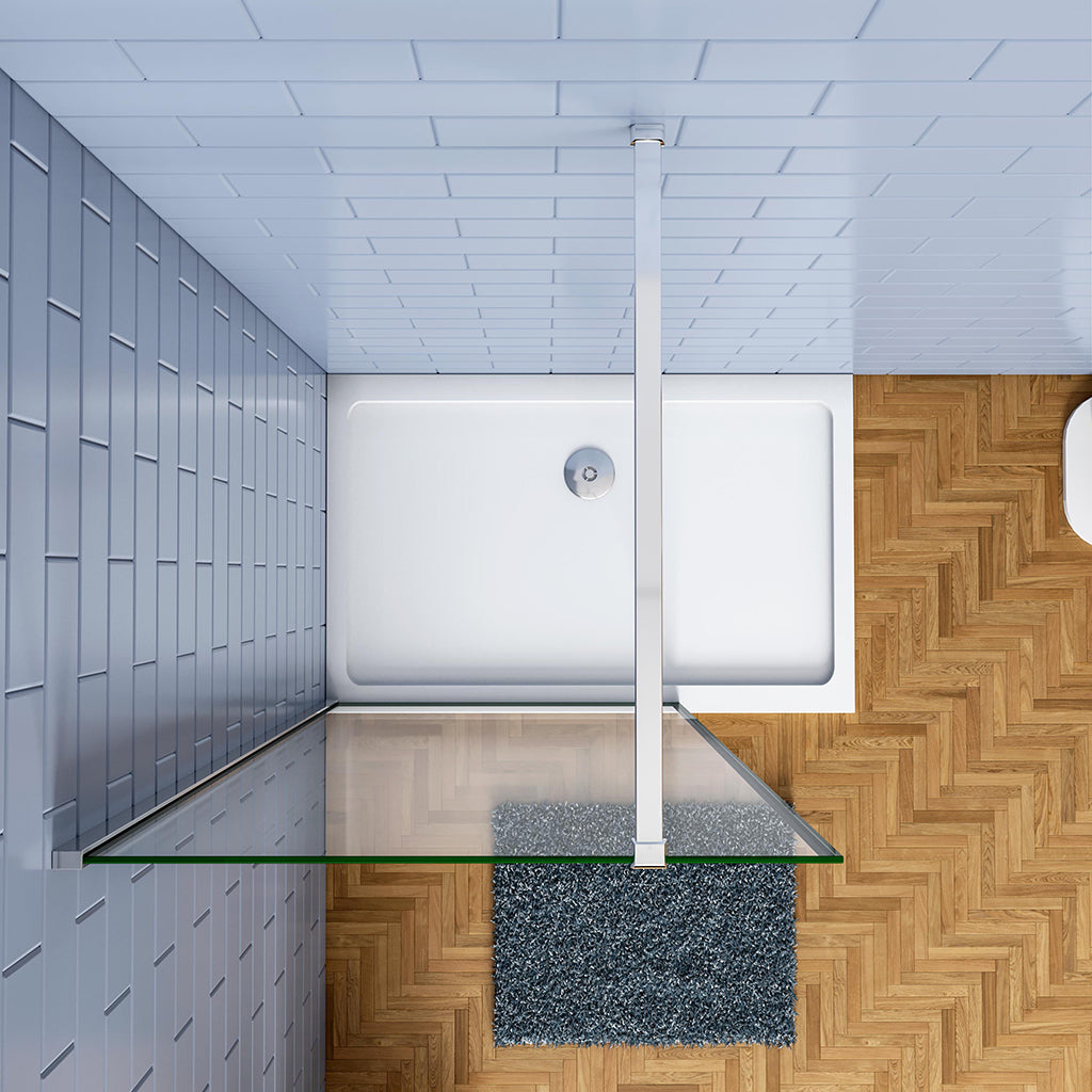 80 H.200 cm Walk in Duschwänd mit Stabilisationsstange 90cm