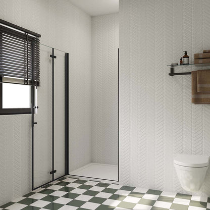 800 H.1850 mm Falttür Nischentür Duschtasse 800x760mm Ablaufgarnitur badezimmer ideen