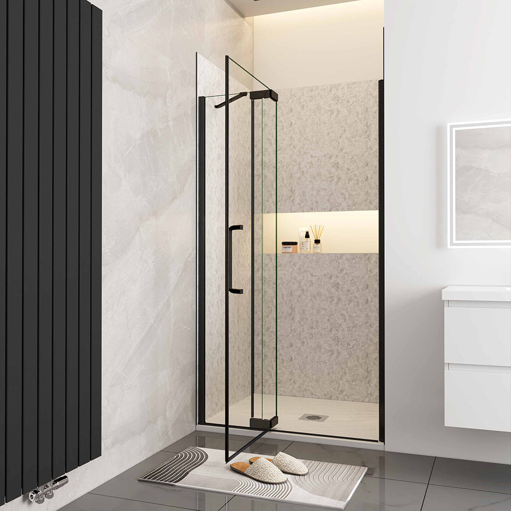 800 H.1950 mm Glasdusche Drehtür Nischentür badezimmer ideen