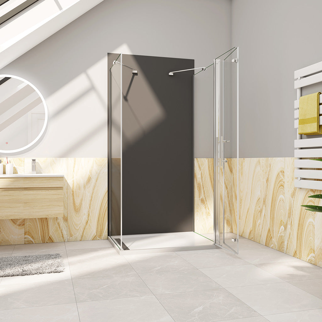 800x800 H.1950 mm U-Form Dusche Falttür Aluverbundplatte für badezimmer