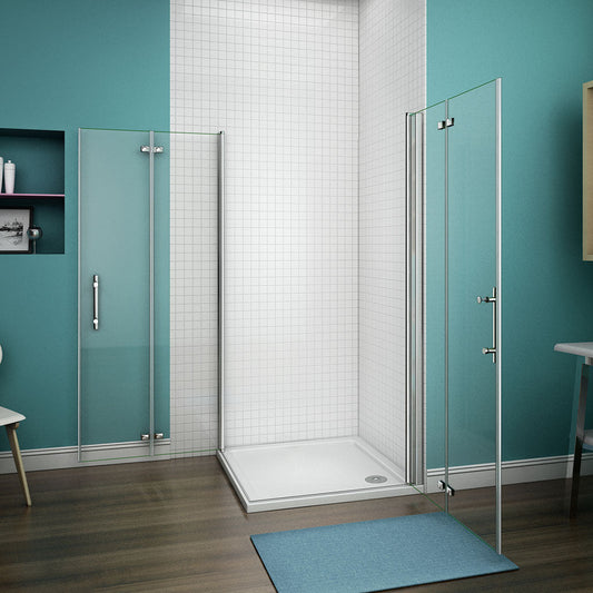 800x800 H 1970 mm Falttür Eckeinstieg Duschtasse für badezimmer