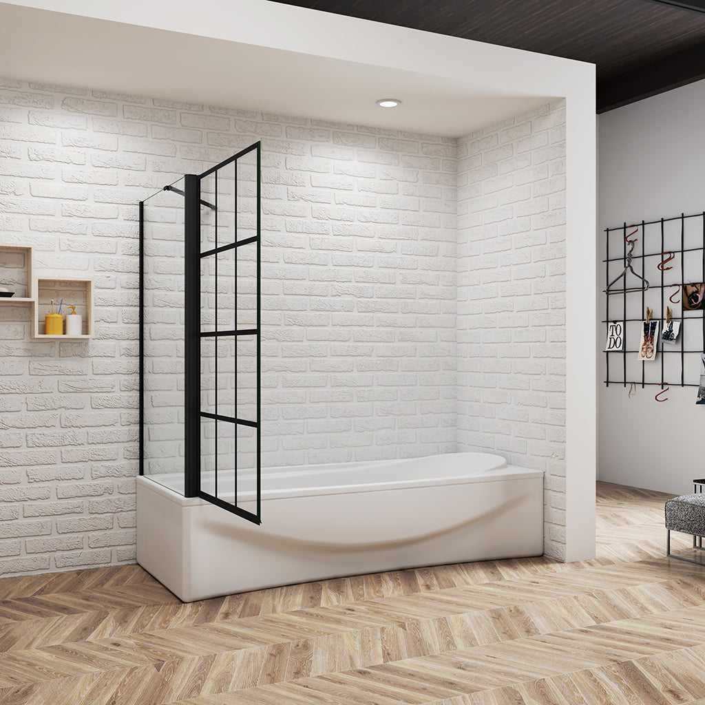 80x70 H 140 cm Badewannenseitenwand Gittermuster mit Seitenwand