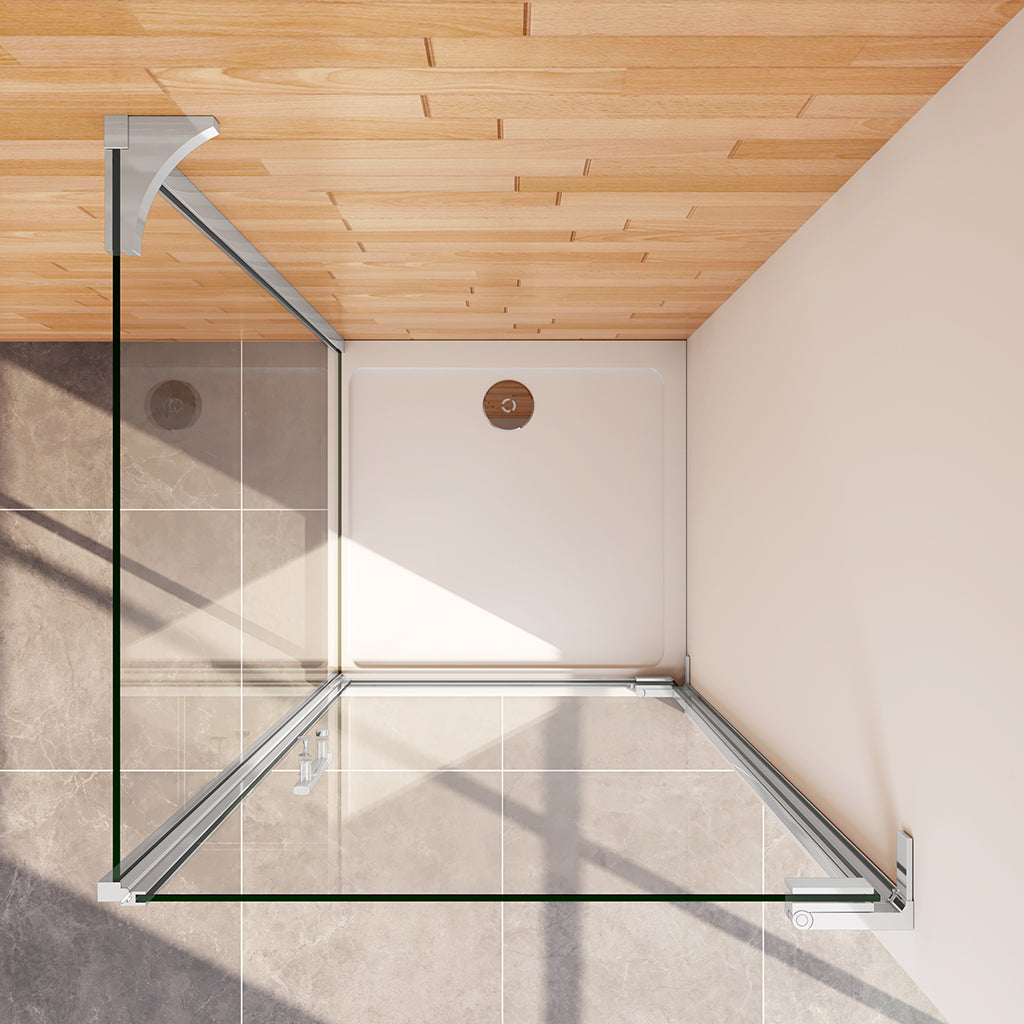 80x76 H.185 cm Glasdusche Drehtür mit Seitenwand Duschtasse für badezimmer