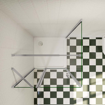 80x76 H.195 cm Drehtür duschtür mit Seitenwand für badezimmer