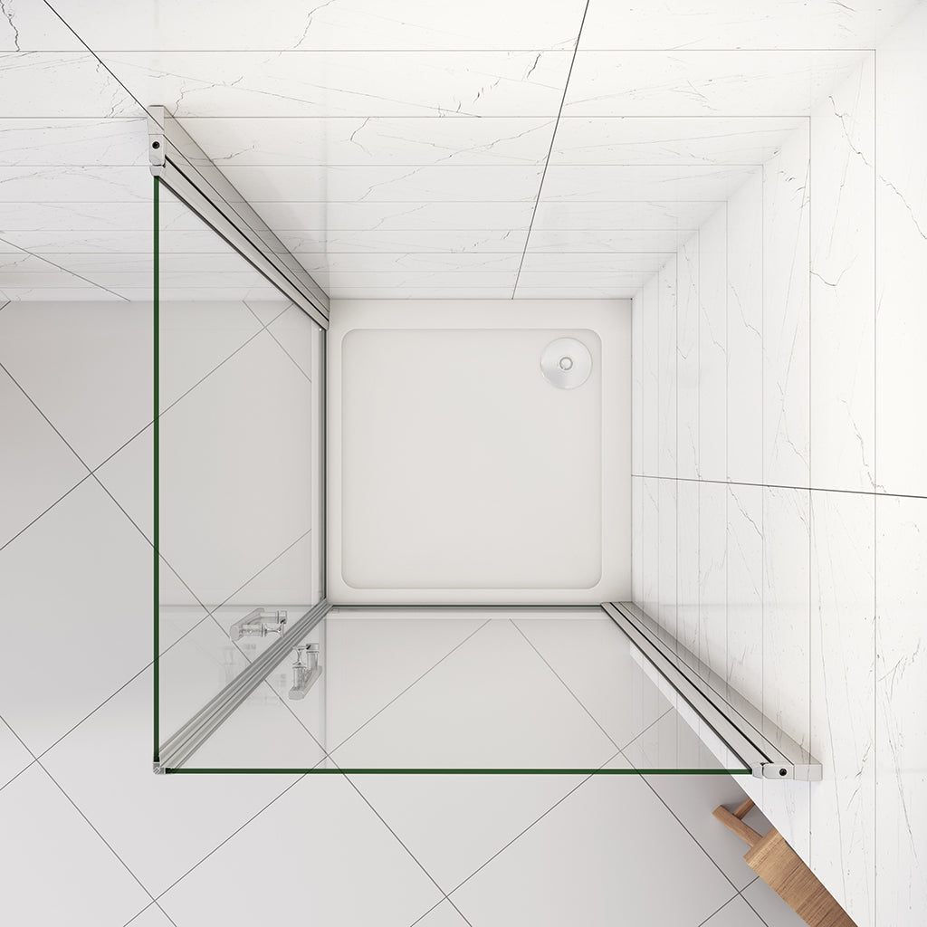 80x80 H.185 cm Drehtür Eckeinstieg Duschtasse Ablaufgarnitur für badezimmer