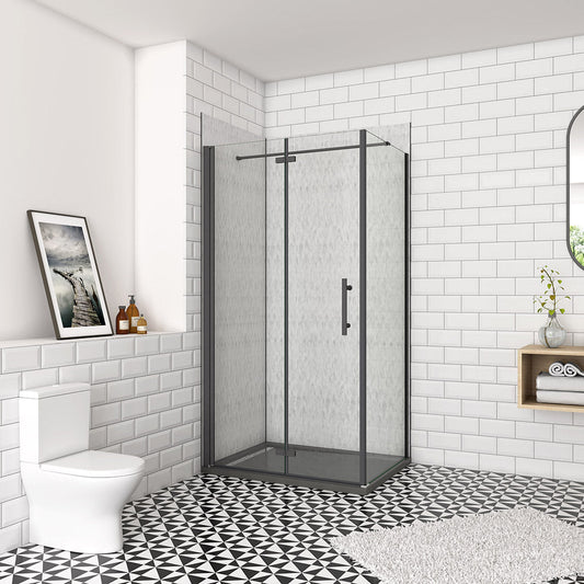 80x80 H.195 cm Falttür mit Seitenwand für badezimmer