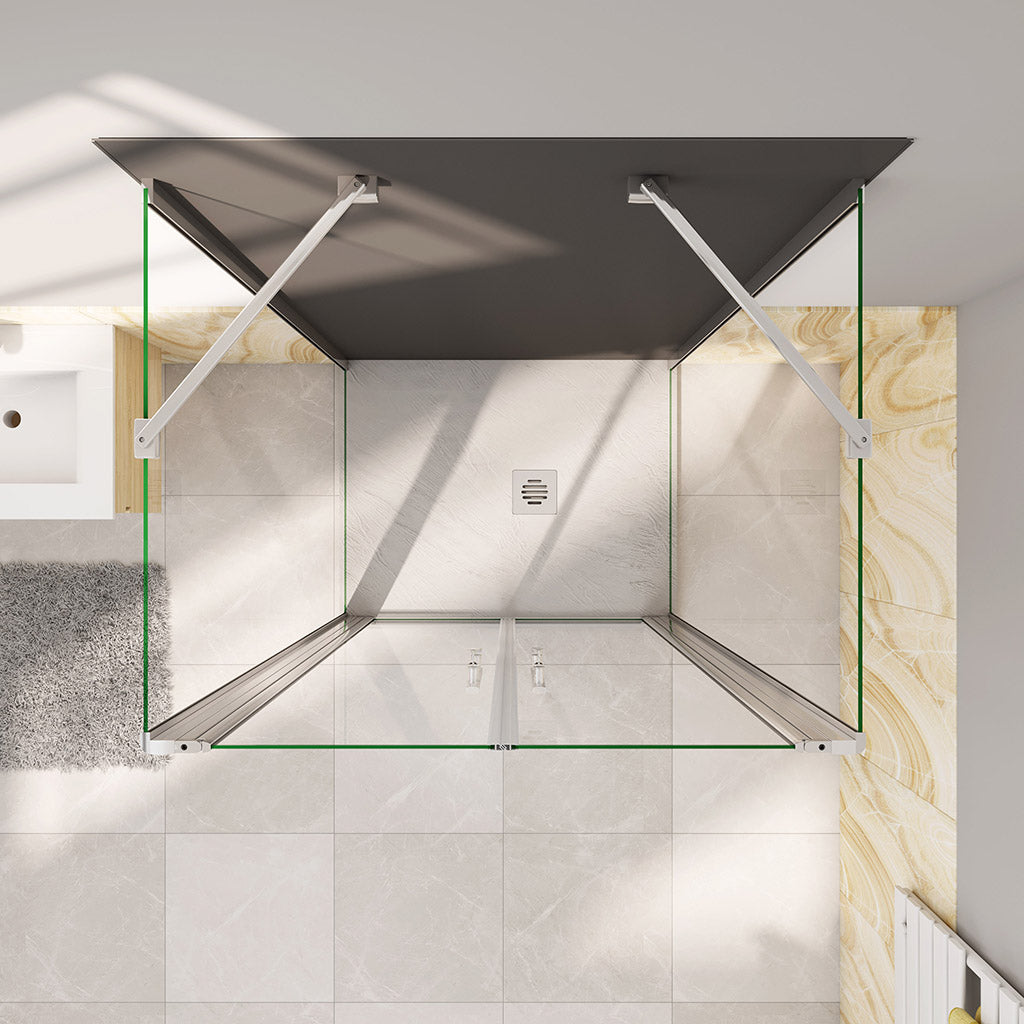 80x80 H.195 cm zweitürig U-Form Dusche Aluverbundplatte badezimmer ideen