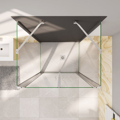 80x80 H.195 cm zweitürig U-Form Dusche Aluverbundplatte badezimmer ideen