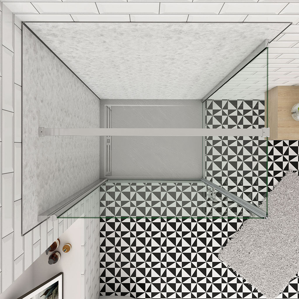 80x80 H 197 cm Drehtür mit Seitenwand Wandverkleidung für badezimmer