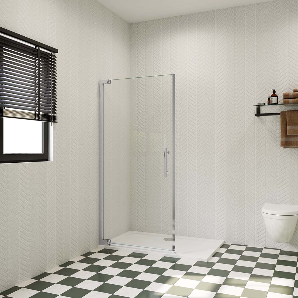 86 H.185 cm Glasduschwand Drehtür Walk in badezimmer ideen