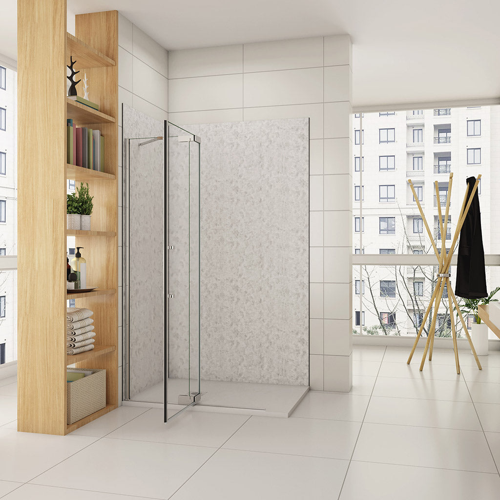 86 H.195 cm Glasdusche Drehtür Walk in badezimmer ideen