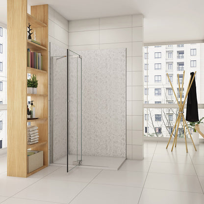 86 H.195 cm Glasdusche Drehtür Walk in badezimmer ideen