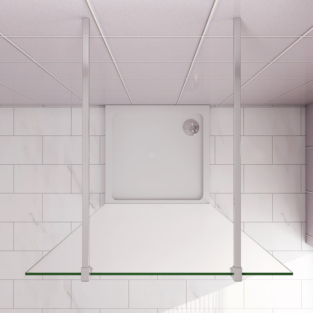 87.7 H.200 cm 10cm Walk in Duschwänd mit 2xStabilisationsstange 90cm für badezimmer