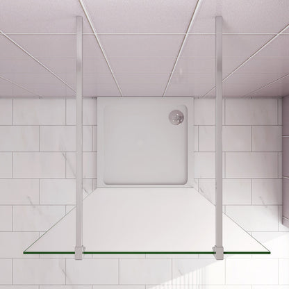 87.7 H.200 cm 10cm Walk in Duschwänd mit 2xStabilisationsstange 90cm für badezimmer
