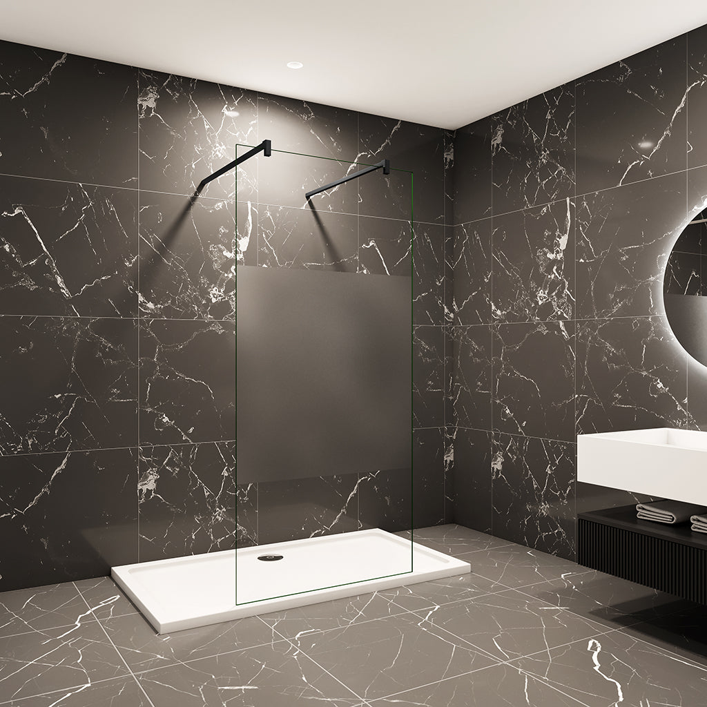 87.7 H.200 cm Glasdusche 10cm Walk in Duschwänd mit 2xStabilisationsstange 140cm badezimmer ideen