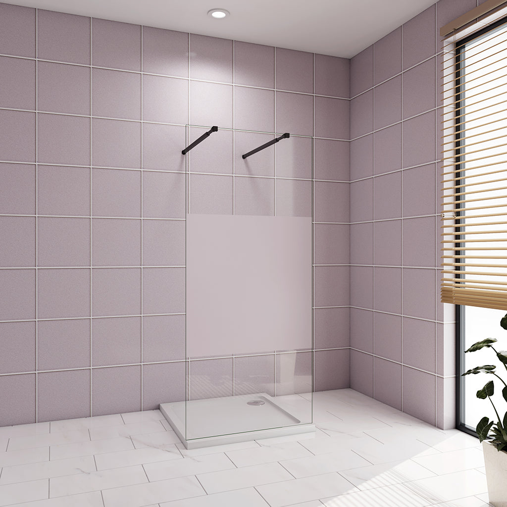 87.7 H.200 cm Glasdusche 10cm Walk in Duschwänd mit 2xStabilisationsstange 73-120cm für badezimmer