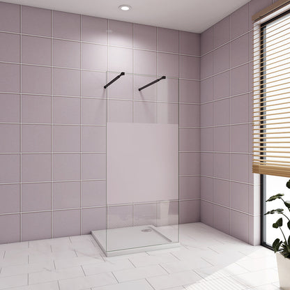 87.7 H.200 cm Glasdusche 10cm Walk in Duschwänd mit 2xStabilisationsstange 73-120cm für badezimmer