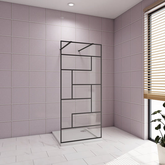 877 H.2000 mm Glasduschwand Walk in Duschwand mit 2xStabilisationsstange 1400mm badezimmer ideen