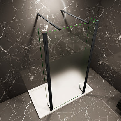 877 H.2000 mm Walk in Duschwand Festteil mit 2xStabilisationsstange 1400mm für badezimmer