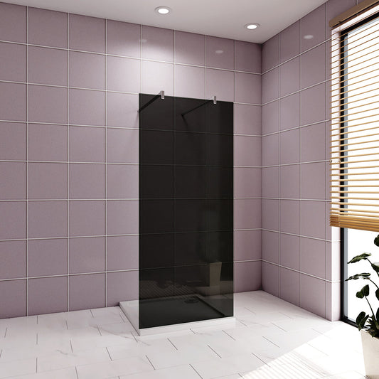 877 H.2000 mm Walk in Duschwänd Schwarz Schutzfolie mit 2xStabilisationsstange 1400mm dusche für badezimmer