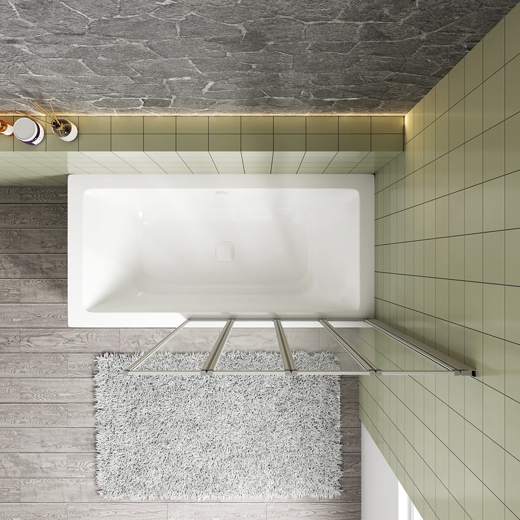 90 H 140 cm Glasdusche Badewannenaufsatz für badezimmer