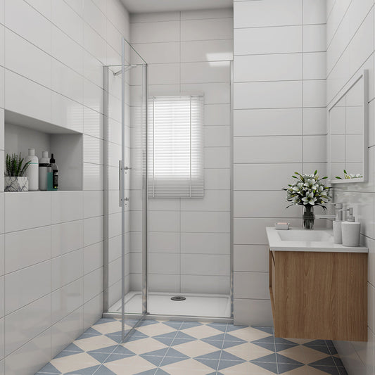 90 H.195 cm Drehtür Nischentür Duschtasse 100x90cm für badezimmer
