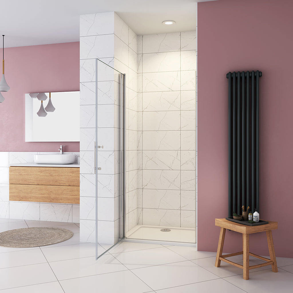 90 H 197 cm Drehtür Nischentür Duschtasse 100x90cm badezimmer ideen